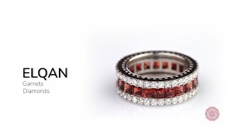 Princess Eternity Ring with Garnets - Elqan