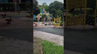 Exercise and playground areas next to a school in an old neighbourhood in Singapore