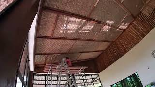 AMAKAN CEILING ALMOST DONE AND A WORKER WALKED OUT ON ME