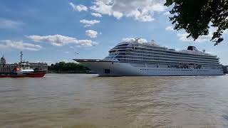 Cruise Ship Viking Venus leaving Greenwich 16th July 2022