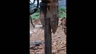 Satisfying Driving pile under soft ground for foundation #shorts #trending #technology