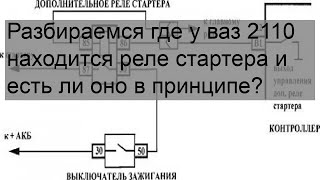 Разбираемся где у ваз 2110 находится реле стартера и есть ли оно в принципе?