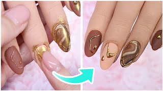 New Nail Art 2023 ✨ Gorgeous Dripping 24 Karat Gold Nail Design