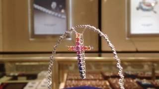 1.75 Carats Rainbow Sapphire Cross Pendant