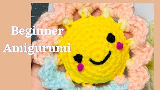 Beginner Amigurumi Sun Flower, Easy Amigurumi, Easy Crochet