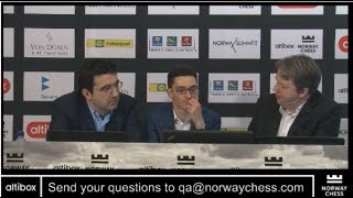 ANALYSIS WITH FABIANO CARUANA AND VLADIMIR KRAMNIK AFTER GAME - NORWAY CHESS 2017 ROUND 4