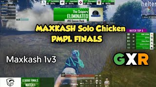 😍MAXKASH SOLO CHICKEN DINNER IN PMPL FINALS 😍 || GXR CHICKEN DINNER || GXR IS ON FIRE