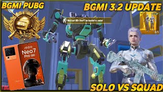 Intense BGMI RUSH:Conqueror Rank Push Solo vs Squad IQOO NEO 7 PRO BGMI test 3.2 update