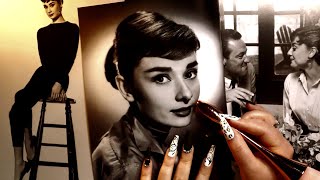 ASMR Audrey Hepburn Book Page Turning Sound 📖 Face Tracing & Brushing ✨ Soft Reading