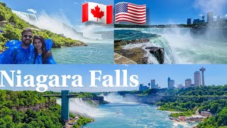 Niagara Falls Tour from USA side, Maid of the Mist Boat Tour, Crossing USA - CANADA Border, 2024, 4K