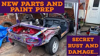 JDM MIATA HAD A BAD PAST… MORE RUST AND HIDDEN DAMAGE | CA18det mx5 build part 3 | more drift parts!