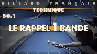 Billard Français - Un bleu au tapis - Exercice - Le Rappel 1 Bande