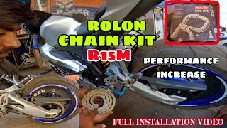 Yamaha R15 M / V3 Rolon chain kit 🥵 Best chain for R15M / V3 #dailyvlog #modified