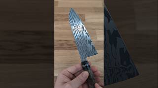 Stainless Damascus Santoku (5.75") with Maple Burl by Jeremy Yelle, J.S.