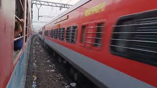 Devagiri Exp with Electromotive diesel locomotive departs Kalyan