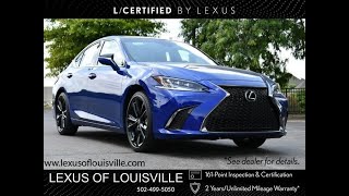 Lexus Certified 2023 Lexus ES 350 F Sport Ultra Sonic Blue at Lexus of Louisville