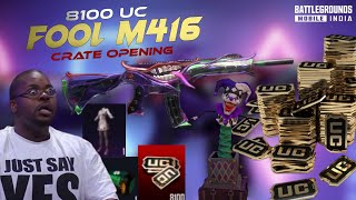 8100 UC 😱 M416 FOLL Crate Opening 🔥| BGMI 150+ Clown crate opening 💸 #m416foo#crateopening #bgmi