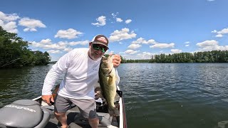 Summer Bass Fishing on Annabessacook Lake 8-6-2023 #fishing #bass #bassfishing #topwater