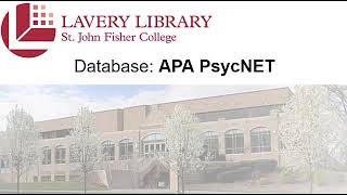 Lavery Library - APA PsycNET tutorial