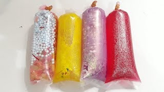 Making Crunchy Slime With Bags / Satisfying Slime Videos