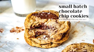 Small Batch Chocolate Chip Cookies with Brown Butter and Sea Salt! #shorts