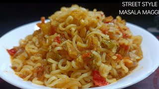 STREET STYLE MASALA MAGGIE !! VEG MAGGI !! MASALA MAGGIE RECIPE !! DINNERLY