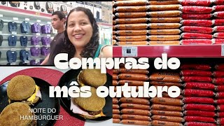 compras do mês de outubro| fiz hambúrguer caseiro para a janta