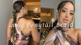 Long Ponytail Braid Using Braiding Hair | DIY| Natural Hair | Myia Nicole