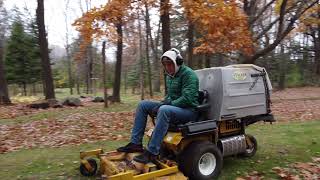 2001 Walker Mower Model MT EFI 26hp GHS - fall leaf cleanup (BAGGING LEAVES)