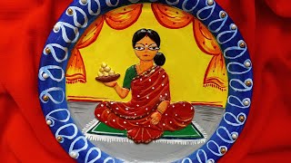 Painting on Clay plate. Jamini Roy painting. My Magic Art and Crafts