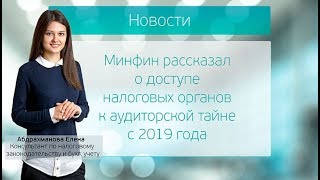 Минфин рассказал о доступе налоговых органов к аудиторской тайне с 2019 года