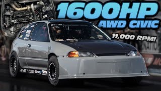 1600HP AWD CIVIC 11,000RPM + 60PSI | SAVAGE AWD RSX BEATS TURBO BIG BLOCK RX7