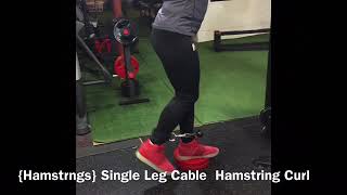 {Hamstrngs} Single Leg Cable  Hamstring Curl