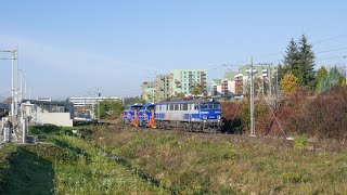 EP07-1025 + SM60-006 + SM60-005 jako pociąg PXE 436000/1 | Kraków Bronowice