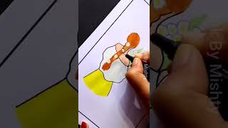 Girl mandala art | mandala art for beginners | girl mandala drawing | shorts | youtube shorts