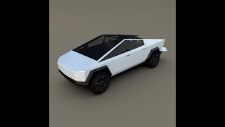 Tesla Cybertruck White 3D Model