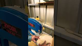 Curve cutting with Ryobi (Kyocera) tabletop band saw.