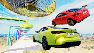 Super Cars VS Giant FANS Challenge Race #2 - Sports Car Driver - BeamNG Drive