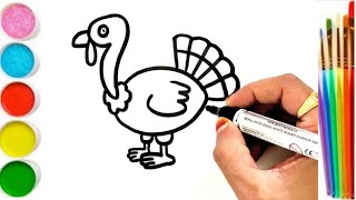 Happy Thanksgiving Day Compilation Drawing, Coloring for Kids & Toddlers | Watercolor Painting