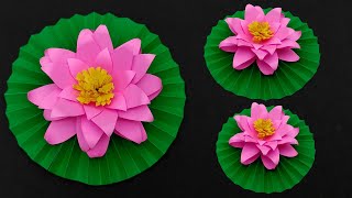 How to Make Lotus Flower Paper Craft Step by steps | Crafty Creations