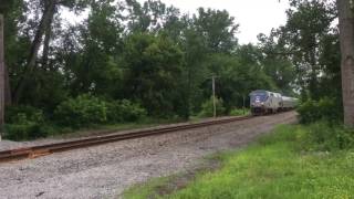 Amtrak Train at road crossing