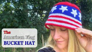 My AMERICAN FLAG Bucket Hat | Crochet Tutorial