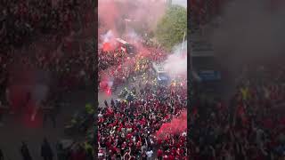 🔴⚫️⏳ Bayern Leverkusen fans, ready for the big party.