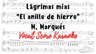 Lágrimas mías Vocal score karaoke Miguel Marqués