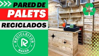 ♻️ DIY PARED de PALETS RECICLADOS para una tienda. Te enseño como lo hago fácil y rápido.