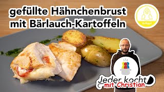 Jeder kocht - gefüllte Hähnchenbrust mit Bärlauch-Kartoffeln