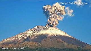 Increíble Fumarola Del Volcán Popocatépetl Desde San Pedro Benito Juárez Atlixco