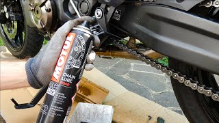 HOW TO CLEAN MOTORCYCLE CHAIN in 5 minutes (illustrated) - On Yamaha MT07