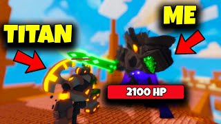 I became bigger than Titan with 2130 HP in Roblox Bedwars