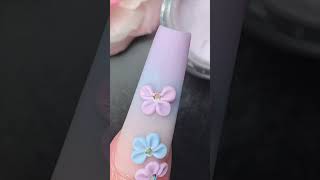 Acrylic nail art 2023 | acrylic flowers nail art beautiful nail art acrylic 3D flower beginner